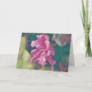 Belle carte d'art Tropical Hibiscus rose Flower