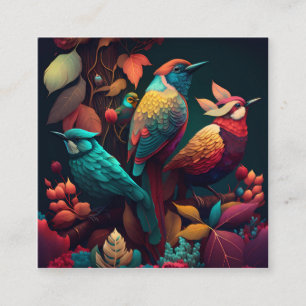 Belle carte de boîtier aux oiseaux colorés