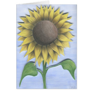 Belle carte de dessin de tournesol