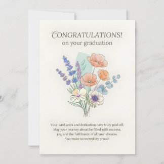 Belle carte de fin d'études florale