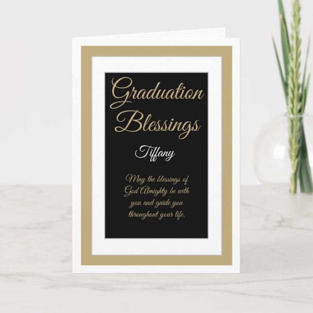 Belle carte de graduation des bénédictions chrétie (Devant)