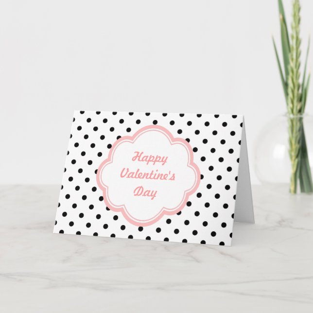Belle carte de jour de B&W pois Valentine (Devant)