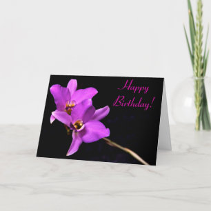 Belle carte de joyeux anniversaire d'orchidée