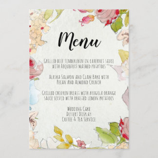 BELLE CARTE DE MENU FLORAL