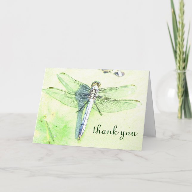 Belle carte de "merci" Dragonfly (Devant)