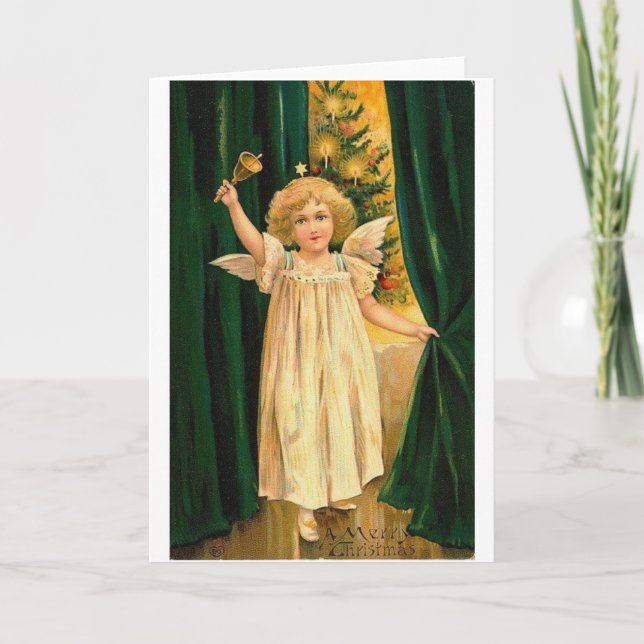Belle carte de Noël de l'Ange de Noël victorien (Devant)