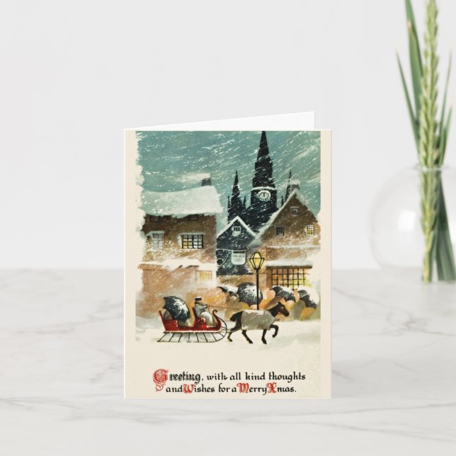 Belle carte de Noël vintage (Devant)