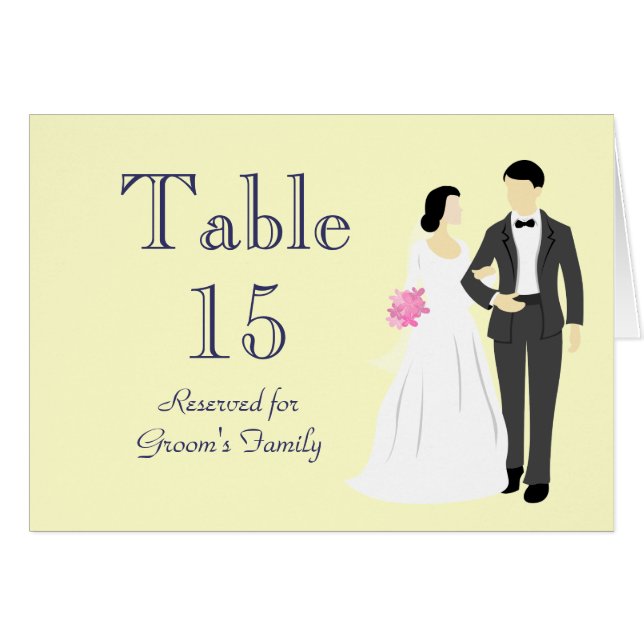Belle carte de nom de table de mariée et de chambr (Devant Horizontal)