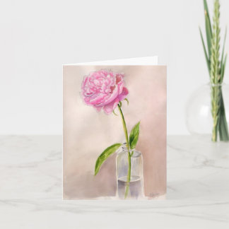 Belle carte de note de fleur de pivoine