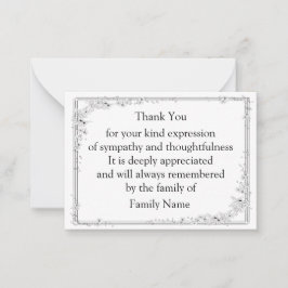 Belle Carte de remerciements à cadre fleuri