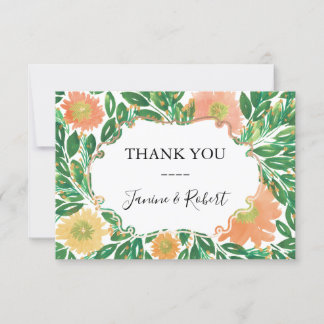 Belle Carte de remerciements d'aquarelle Fleurs