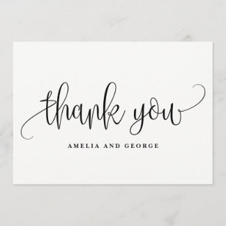 Belle Carte de remerciements de calligraphie