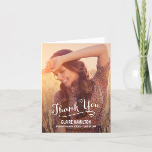 Belle Carte de remerciements de graduation de scri