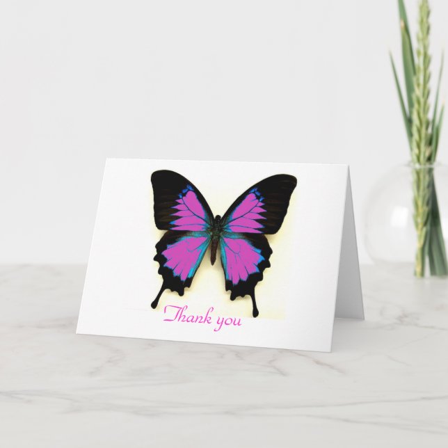 Belle carte de remerciements papillon blanc (Devant)