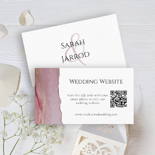 Belle carte de site web Mariage de Dusty Pink QR