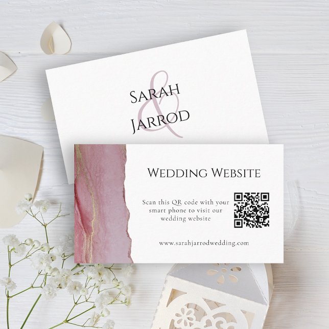 Belle carte de site web Mariage de Dusty Pink QR (Créateur téléchargé)
