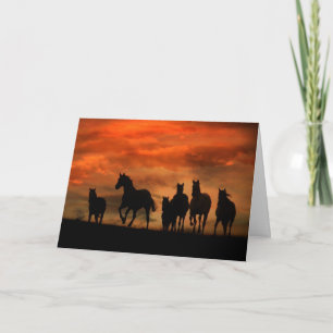 Belle carte de sympathie de troupeau de chevaux
