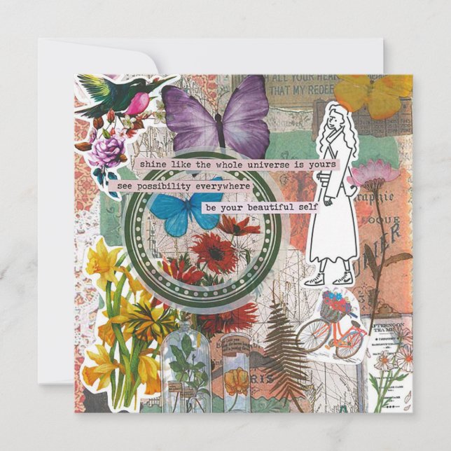 Belle carte de voeux à plat brillant (Devant)