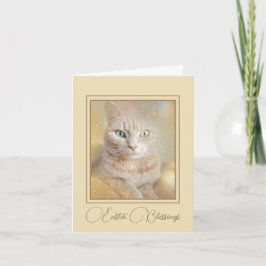 Belle carte de voeux de Pâques Happy Chat