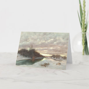belle carte de voeux de peinture d'hiver