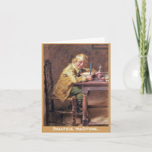 Belle carte de voeux de tarte de Noël de