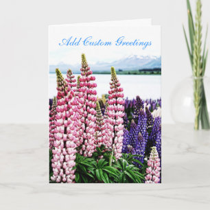 Belle carte de voeux personnalisée Lupins