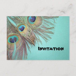 Belle carte d'invitation Peacock Feathers