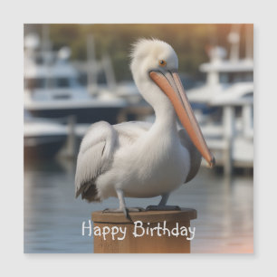 Belle carte magnétique d'anniversaire de Pélican