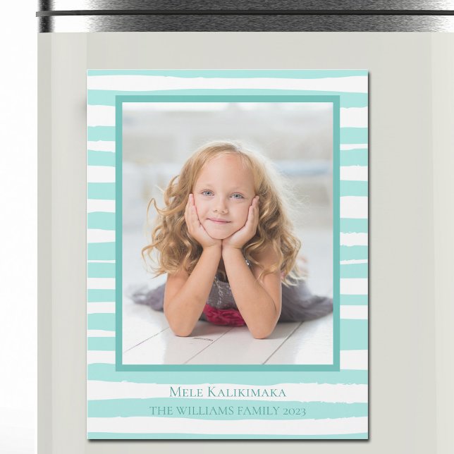 Belle carte magnétique de Noël de plage Turquoise  (Créateur téléchargé)