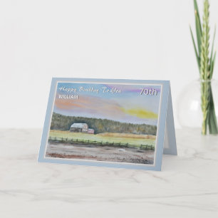Belle carte personnalisée Grange Campagne
