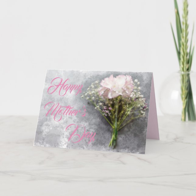 Belle carte Pink Chrysanthemum pour la fête des mè (Devant)