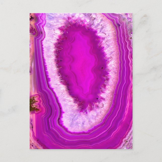Belle carte postale Agate rose (Devant)