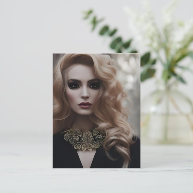 Belle carte postale Blonde (Debout devant)