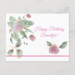 Belle carte postale d'anniversaire heureuse