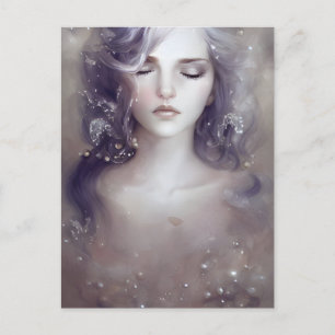 Belle carte postale de femme paisible