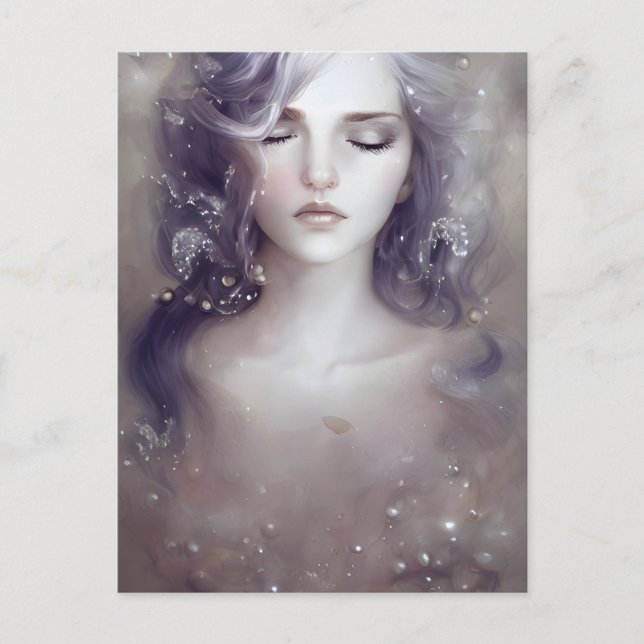 Belle carte postale de femme paisible (Devant)