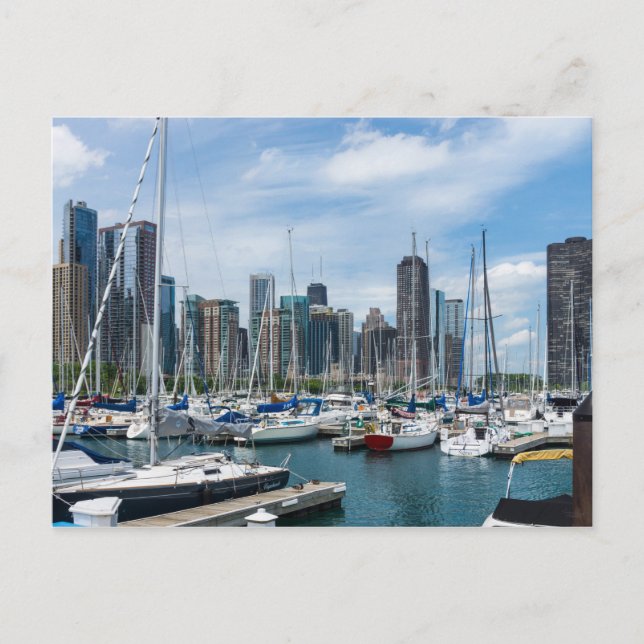 Belle carte postale du port de Chicago (Devant)