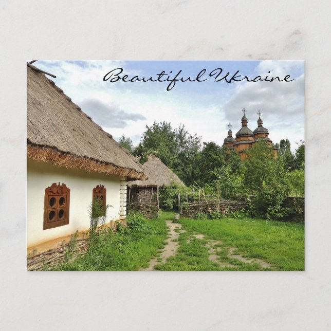 Belle carte postale Ukraine / Village ukrainien (Devant)