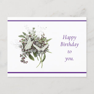 Belle carte postale Vintage florale d'anniversaire