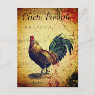 Belle carte postale Vintage Golden Rooster