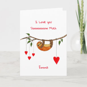 Belle carte Sloth Valentine's Day
