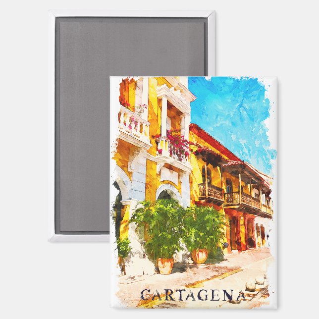 Belle Carthagène Colombie Caribe Magnet (Recto/Verso)