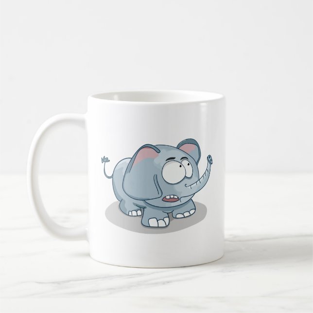 Belle Cartoon Elephant Drôle Café Mug (Gauche)
