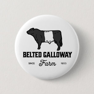 Belle ceinture de Vache Galloway badge rond ou con