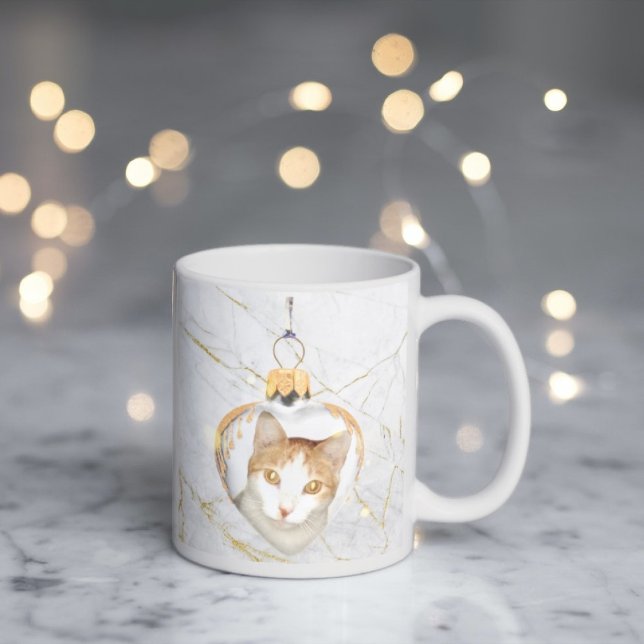 Belle chatte coeur ornement marbre COFFEE MUG (Créateur téléchargé)
