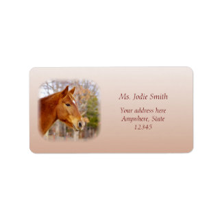 Belle Chestnut Horse Adresse de retour Étiquettes