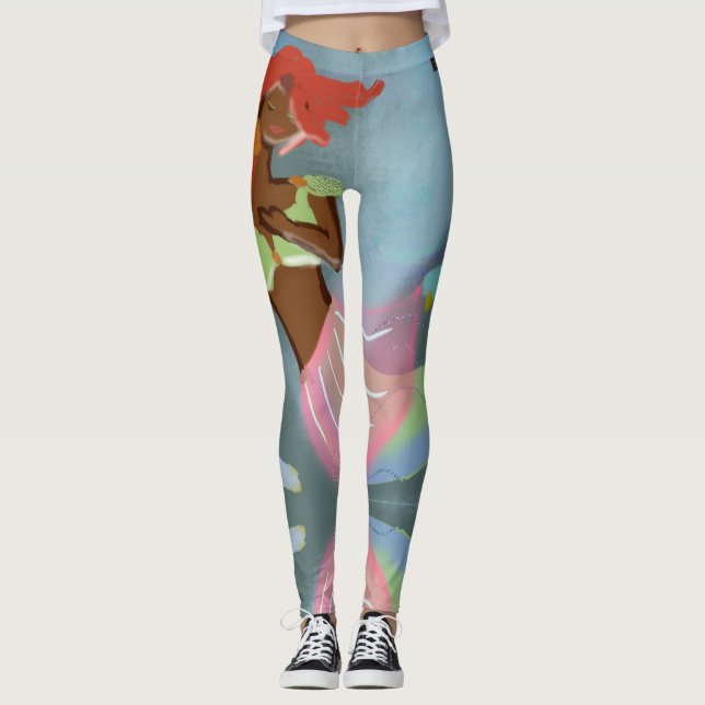 Belle Chic Sirène Full Art Imprimer Leggings (Devant)