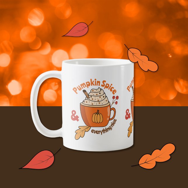 Belle Citrouille épice Latte Doodle Mug (Pumpkin spice doodle coffee mug .)