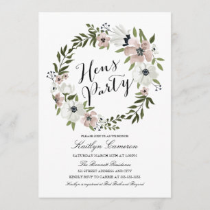 Belle couronne florale - Invitation de la fête des