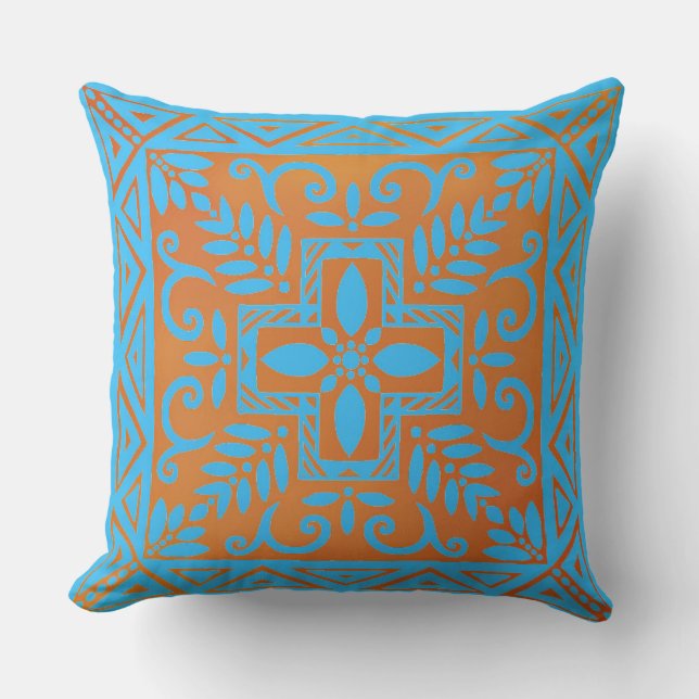 Belle Coussin en Carrelage Bleu (Recto)